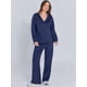 thumbnail image 5 of Conjuntos de Dos Piezas para Mujer, Moda de Otoño 2025, Pantalones Anchos, Conjunto de Estar por Casa, para Viajes y Vacaciones. Azul Oscuro S, 5 of 9