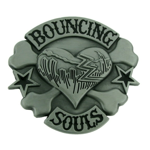 Skull belt buckle Halloween Party Costume Unisex Bouncing Souls Text Lucky 13 Style