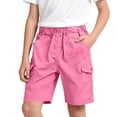 thumbnail image 3 of Caixia Boys Pull on Shorts with Simple Solid Styling, Unrestricted Movement for Play, Easy Care Finish, Roomy Cargo Pockets, for School Days, Pink, 130, 3 of 7