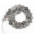 thumbnail image 1 of Granjero Gordo 2 piezas de cuentas dispersas de piedra natural con corte de diamante gris, cuentas redondas, accesorios creativos hechos a mano para pulseras, cuentas de 8 mm, 1 of 3