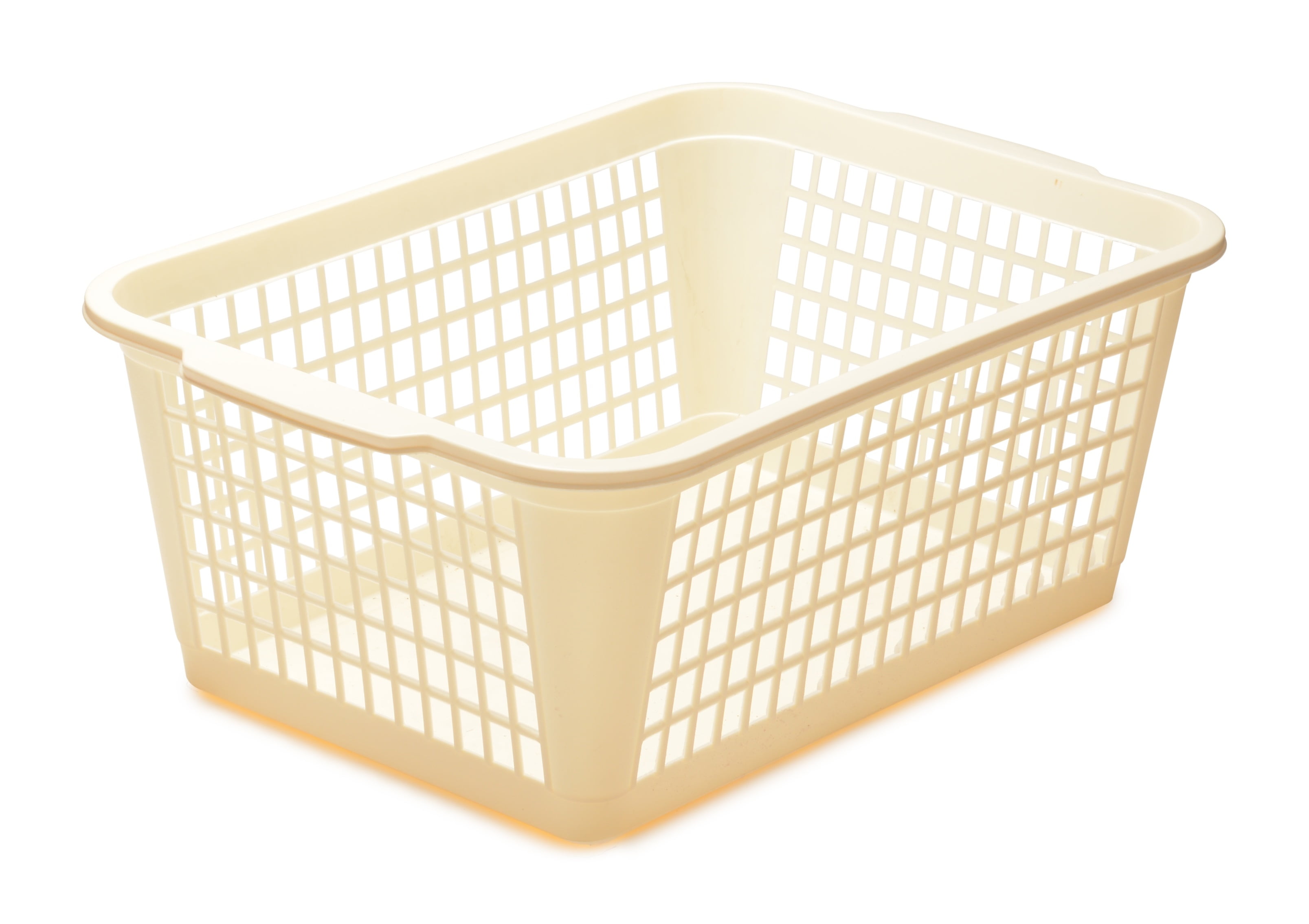 Lawei 8 Pack Large Plastic Storage Basket with Handle - 15 x 10 x 3 Inch  Pantry Organizer Basket Bins Desktop Paper Storage Basket for Organization