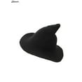 thumbnail image 3 of Spencer Black Steeple Wool Big Brimmed Pointed Witch Hat Halloween Costume Accessory, 3 of 7