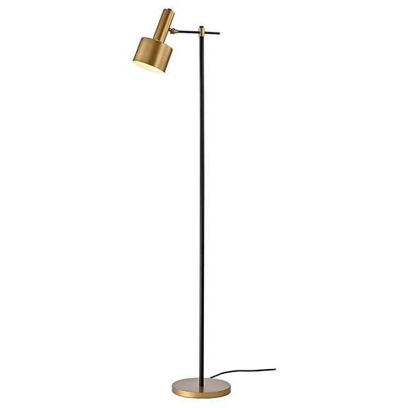 Warehouse of Tiffany FM174/1 Stery 5.4 in. 1-Light Indoor Black Finish Floor Lamp with Light Kit