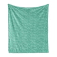 thumbnail image 1 of Botanic Soft Flannel Fleece Throw Blanket, Pastel Leafage Motifs Even Pinnate Palmate Eco Fan Palm Monstera Exotic, Cozy Plush for Indoor and Outdoor Use, 70" x 90", Sea Green and White, by Ambesonne, 1 of 6