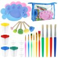 thumbnail image 1 of Kits De Arte, Kit De Herramientas De Pintura De 25 Piezas Juegos De Pinceles De Pintura Vasos De Pintura Sin Derrames Con Tapas Y Herramientas De Dibujo De Pintura De Paleta Muyoka Hogar, 1 of 6
