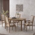 thumbnail image 6 of GDF Studio Ashlyn French Country Fabric Upholstered Wood Dining Chairs, Set of 4, Beige and Natural, 6 of 9