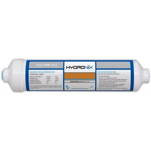 Hydronix ICF-10Q38 3/8 inch Quick Connect  Inline Coconut Carbon Filter