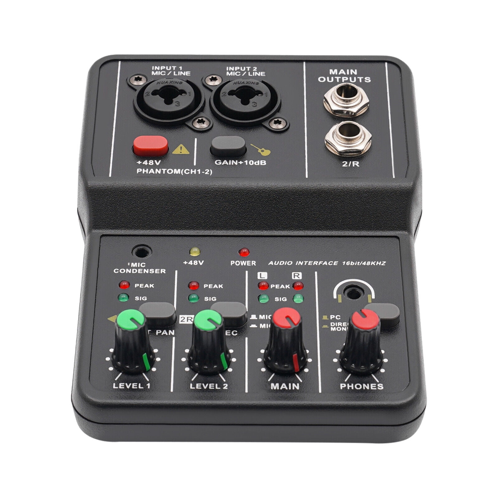 2 Channel Mini Audio Mixer USB DJ Sound Mixing Console Amplifier Studio for home KTV, conferences