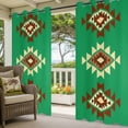 thumbnail image 2 of Outdoor Curtains for Patio Waterproof Green Aztec Indoor/Outdoor Curtain Tiebacks Boho Western Tribal Pattern Privacy Curtain Sun Block Grommet Drapes for Pergolas Gazebo Porch 2 Panel 54x108 Inch, 2 of 9