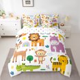 thumbnail image 2 of Manfei Deer Elephant Lion Tiger 7-Piece Bedding Comforter Set,Jungle Animal King Bedding Sets,Kawaii Wildlife Ultra Soft Bed Sheets,Microfiber Cartoon Room Decoration,Reversible, 2 of 6