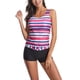 thumbnail image 3 of Traje De Baño De Mujer, Traje De Baño Con Estampado De Rayas De Cuello Redondo Slim Fit Para Fiesta En La Playa, 3 of 7