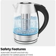 thumbnail image 6 of Chefman 1.8L Glass Electric Kettle, Fast Boiling W/ LED Light, Auto Shutoff, Removable Tea Infuser - Stainless Steel, 6 of 10