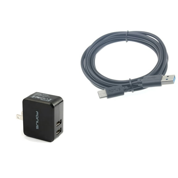 17W Home Charger for Jitterbug Smart3 Phone - 2-Port USB 3.4A Type-C Cable 6ft Power D9K Compatible With Lively Jitterbug Smart 3 Model