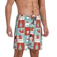 thumbnail image 2 of Fuzoiu Warm Christmas Memories Print Pajama Shorts for Men, Men's Pajama Bottoms,Mens Lounge Sleepwear,Pajama Pants with Pocket-4X-Large, 2 of 6