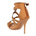 thumbnail image 3 of New Women Beyond Focus-01 Leatherette Strappy Diamond Zipper Stiletto Sandal Sz, 3 of 5
