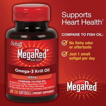 MegaRed Omega-3 Krill Oil Softgels, 350 Mg, 130 Ct