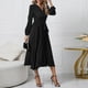 thumbnail image 4 of Womens Elegant Long Sleeve Midi Dress Belted Party Wedding Guest Office Dresses, 4 of 5