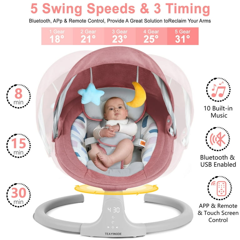 TEAYINGDE Baby Swing for Infants - APP Remote Bluetooth