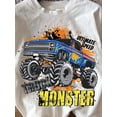 thumbnail image 3 of Monster Truck & Young Boy Casual Simplistic Truck Graphic Print Round Neck Short Sleeve T-Shirt, Cotton Blend, Suitable For Summer, 3 of 5