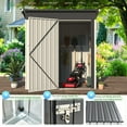 thumbnail image 2 of AECOJOY 5' x 3' Outdoor Metal Storage Shed with Lockable Door for Backyard in White, 2 of 8