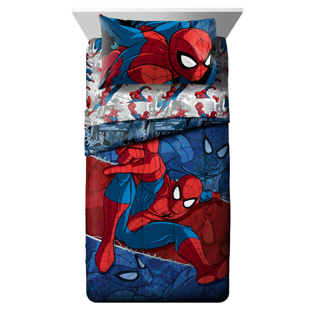 Marvel Spiderman Burst Microfiber Bed, Spiderman Bedding Twin