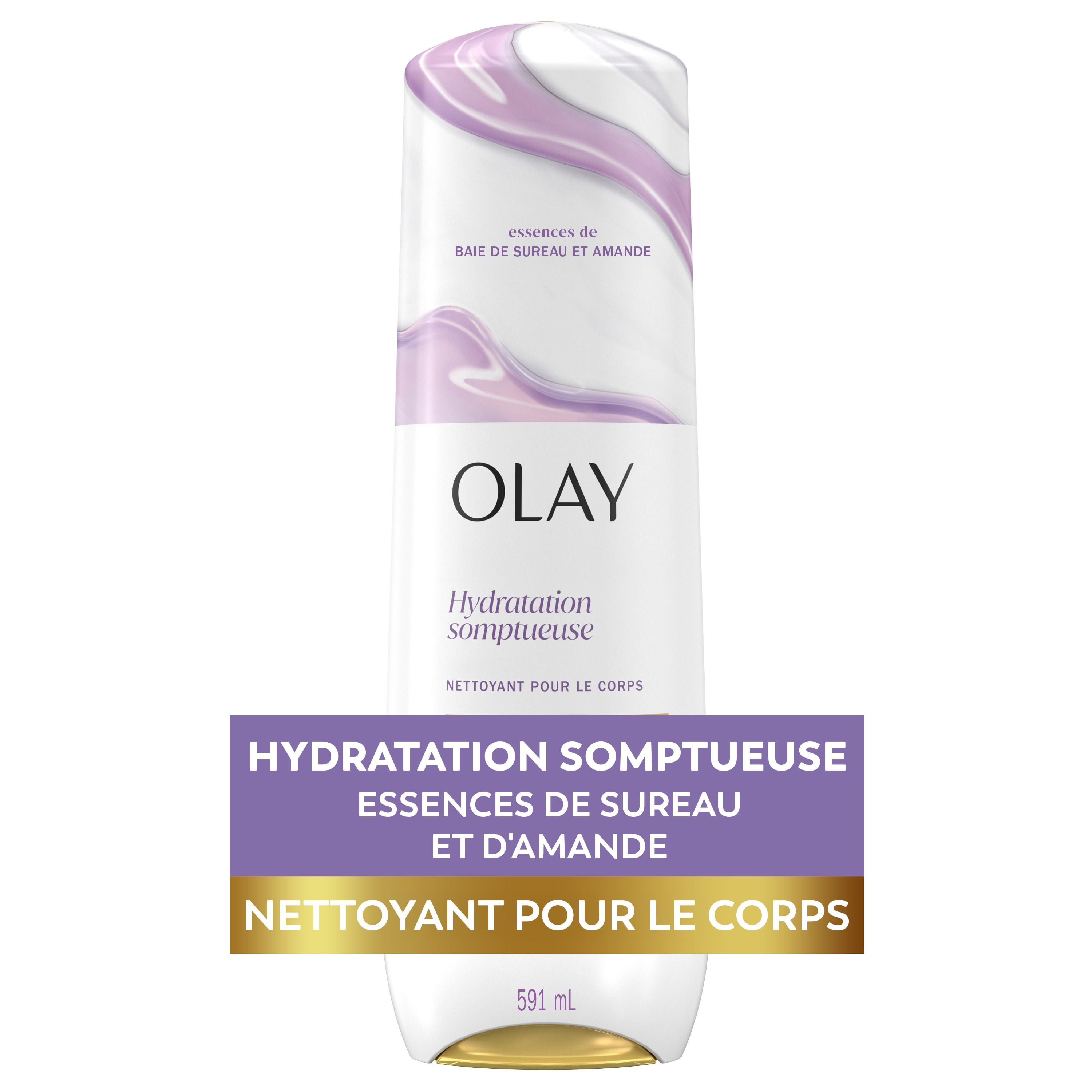 Nettoyant pour le corps Olay Hydratation somptueuse pour femmes enrichi de vitamine B3, notes de baie de sureau et de crème d’amande 591ML
