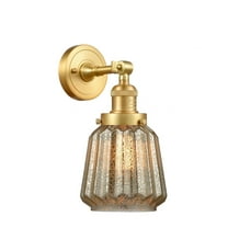 203-SG-G146 Innovations Lighting Chatham - 1 Light Wall Sconce In Art Deco Style-12 Inches Tall and 7 Inches Wide-Satin Gold Finish-Mercury Glass