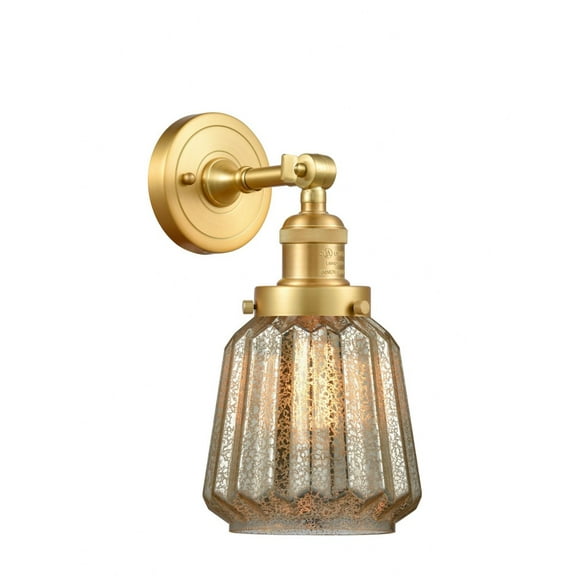 203-SG-G146 Innovations Lighting Chatham - 1 Light Wall Sconce In Art Deco Style-12 Inches Tall and 7 Inches Wide-Satin Gold Finish-Mercury Glass