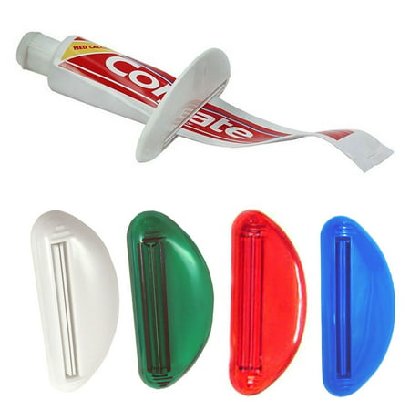 4 Ez Plastic Tube Squeezer Toothpaste Dispenser Holder Rolling Bathroom