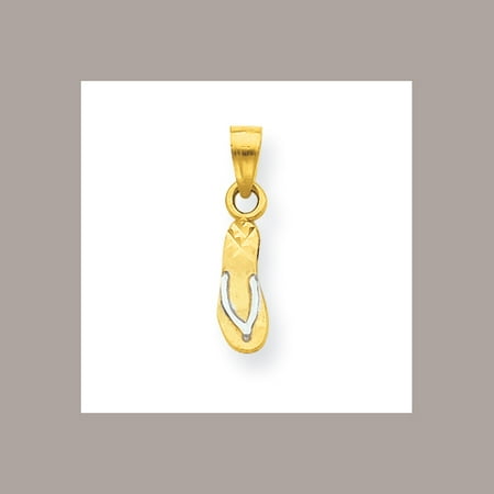 10k Yellow Gold & Rhodium Flip Flop Charm