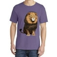 thumbnail image 2 of Wild Bobby, Wild Bobby Cute Sitting African Lion, Animal Lover, Garment-Dyed Washed Look Short Sleeve T-Shirt, Purple, Small, 2 of 3