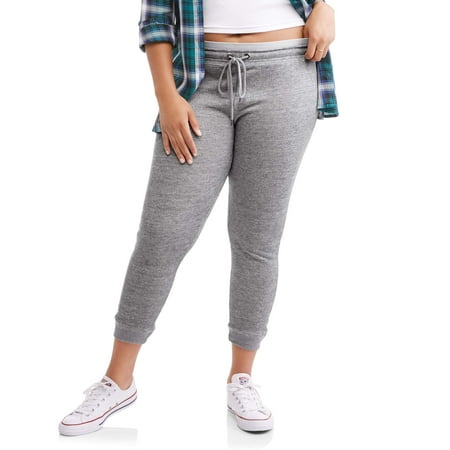 Junior's Plus Marl Knit Lounge Jogger with Double Waistband