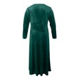 thumbnail image 5 of Velvet Dress for Women Autumn Winter New V-neck Slim Twist High Waist Evening Dress Sexy Solid Color Pleated A-line Dresses, 5 of 5