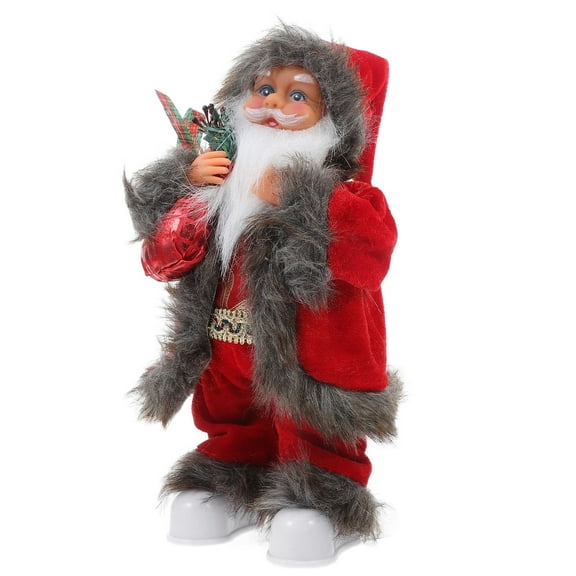 Raindrops Xmas Electric Santa Claus Toy Decoration Musical Santa Claus Doll  Christmas Scene Prop Adorable Electric Santa Claus Plaything No Battery