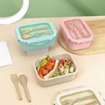thumbnail image 4 of Lunch Box 850ML Lunch Box Large Capacity Portable Two Compartments Bento Container with Tableware Office Supply, 4 of 6
