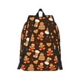 thumbnail image 2 of Honeii Christmas Gingerbread Cookies Print Canvas College Laptop Backpack, Durable Rucksack Travel Notebook Bag School Backpack Book Bag for Men Women-, 2 of 7