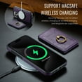 thumbnail image 2 of Wallet Case for iPhone 16 Pro Max,Ring Holder,Compatible with MagSafe Magnetic RFID Blocking Detachable Premium PU Leather Case with Card Slots Holder Kickstand Wireless Charging,Purple, 2 of 10