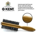 thumbnail image 4 of Kent LHS7 Handmade Half Round Satinwood Natural Boar Bristle Hair Brush in Silk-Lined Red Case. Pure Black Wire-Laid Bristle Promotes Natural Shine While Distributing Natural Oils. Made in England, 4 of 5