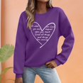 thumbnail image 2 of ZSQDM Women's Hoodless Sweatshirt Light Weight Hoodies for Women Women's Sweatshirt with Print Crew Neck Pullover with Heart Motif and Letter Print Polyester Women Blending Sweatshirt (Xl), 2 of 5