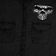 thumbnail image 5 of Hot Leathers GMD5237 Mens 'Shredder Skull' Black Sleeveless Denim Shirt 3X-Large, 5 of 5