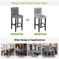thumbnail image 5 of Gray Geometric Bar Stool Cover Set of 6, White Greek Key Design Abstract Modern Art Stretch Bar Chair Cover, Removable Washable Pub Counter Stool Chair Slipcover for Kitchen Dining Room Pub Cafe, 5 of 9