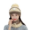thumbnail image 1 of Qarigey 3 unids/set gorro de punto bufanda cara cubierta invierno senderismo ciclismo transpirable gorro cálido Sombreros Beige, 1 of 1