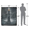 thumbnail image 2 of The Lord of The Rings Blanket, 50'x60' Barad-Dur Dark Tower Woven Tapestry Cotton Blend Fringed Throw Blanket, 2 of 6