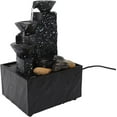 thumbnail image 3 of Tabletop Fountain Ornament, Elegant LED Light Circulating Water Desk Waterfall Fountain Decorative USB Powered With Stones For Living Room For Office (Ink Black),Ink Black, 3 of 9