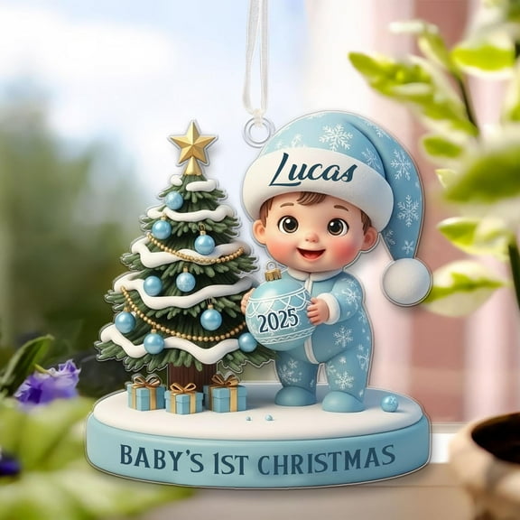 Personalized Baby’s First Christmas Ornament 2025, Custom Newborn Boy Girl Ornament, New Baby Keepsake Gift, Christmas Decoration
