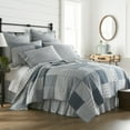 thumbnail image 4 of VHC Brands Sawyer Mill Patchwork Chambray Cotton Farmhouse Pre-Washed Square Queen Bedding Accessory, Quilt 90x90, Blue Denim, 4 of 7