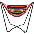 thumbnail image 1 of Sunnydaze Hanging Rope Hammock Chair with Space-Saving Stand - 330 lb Weight Capacity - Sunset, 1 of 6