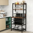 thumbnail image 4 of Costway Wine Bar Cabinet with 4 Tier Storage Shelves Glass Holders Bottle Racks Industrial, 4 of 9