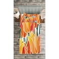 thumbnail image 3 of Ambesonne Orange Quilted Bedspread Set 2 Pcs, Floral Tulip Garden, Twin Size, Orange, 3 of 3