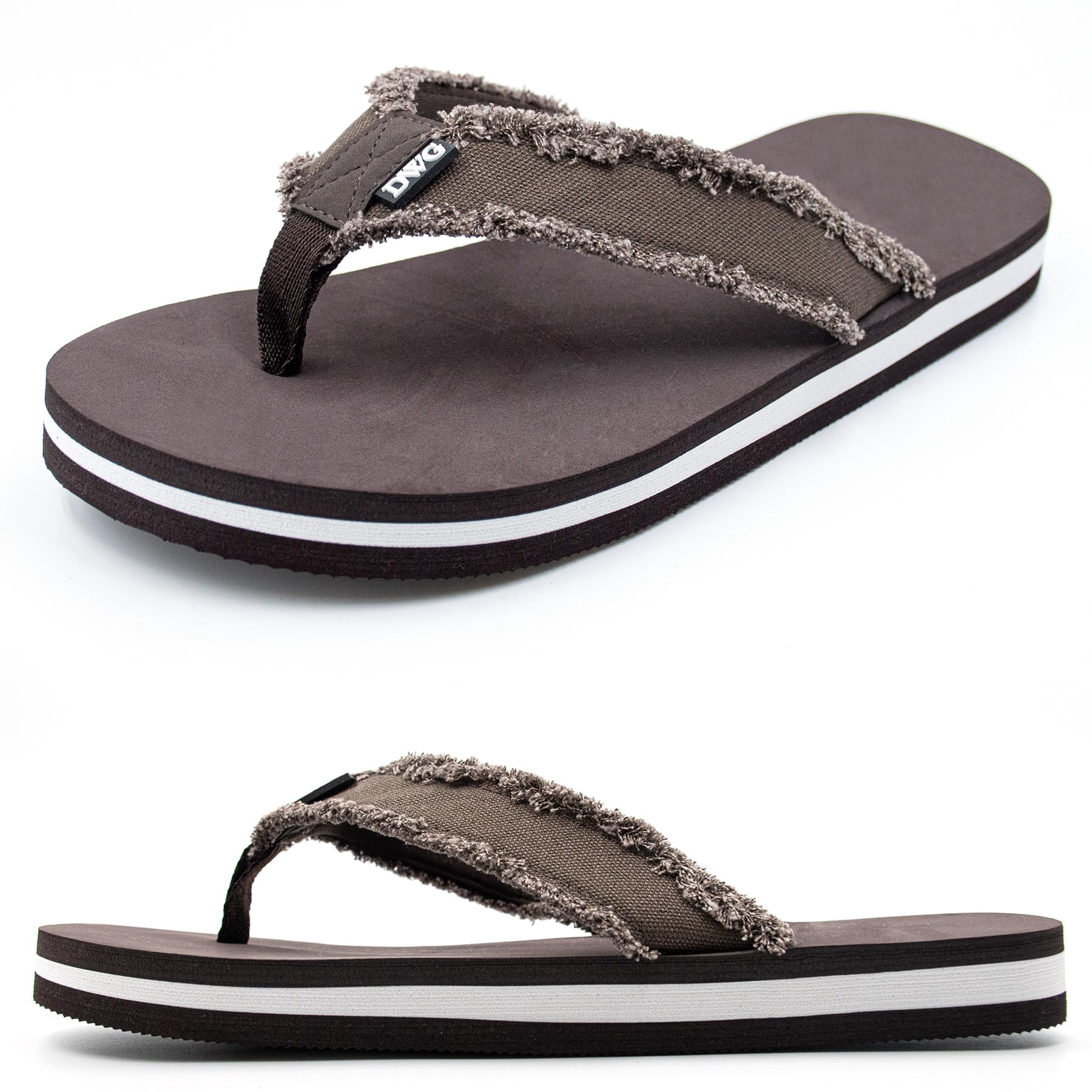 Hobibear Mens Size 45/11.5 US Gray/Orange Flip Flops Non-Slip Sole Sandals Hobibear Men main image 4